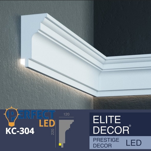 PerfectLed homlokzati díszléc LED rejtett világításhoz (KC 304) védőbevonattal