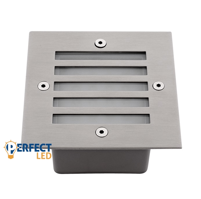 Falba süllyesztett kültéri LED lámpa, négyzet alakú, rácsos, 2 W