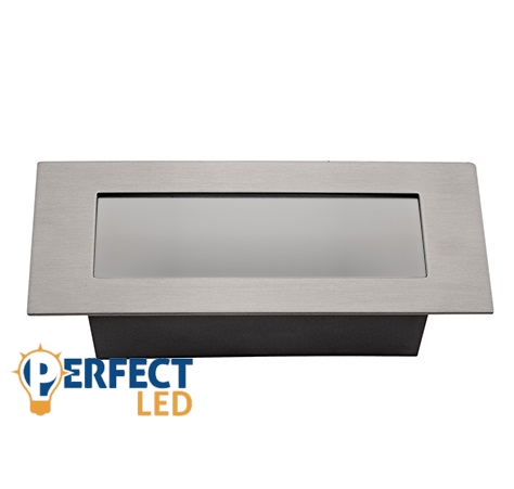 Kültéri süllyesztett LED lámpatest, téglalap alakú, 1.5W, IP65