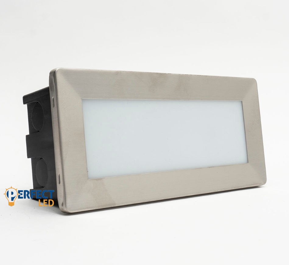 Kültéri süllyesztett LED lámpatest, téglalap alakú, 3.5W, IP65