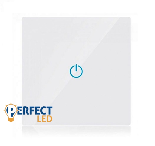 Smart fali érintőkapcsoló, Wi-Fi vezérlés okos készülékekkel, fehér