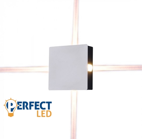 4-Sides-S oldalfali négyzet alakú LED lámpatest, fehér (4W) természetesfehér