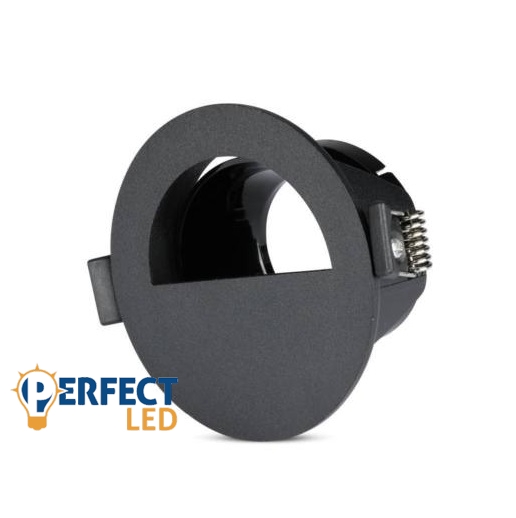 GU10 LED Spot Lámpatest Foglalat Fekete Félkör Kivágással