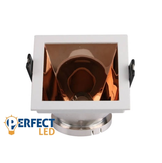 GU10 LED Spot Lámpatest Foglalat Fehér-Rózsaarany Design