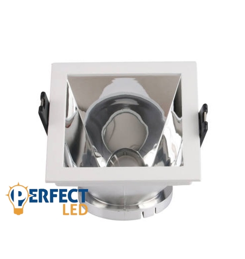 GU10 LED Spot Lámpatest Foglalat Fehér-Króm Design
