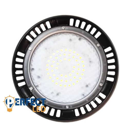 Fekete 50W UFO LED Csarnokvilágító Lámpa 90° Hideg Fehér