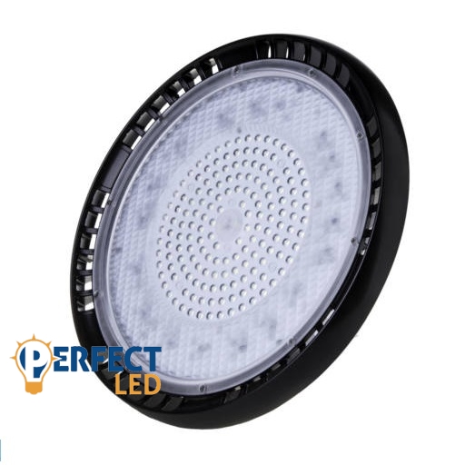 Fekete 150W UFO LED Csarnokvilágító Lámpa 90° Természetes Fehér Samsung Chip