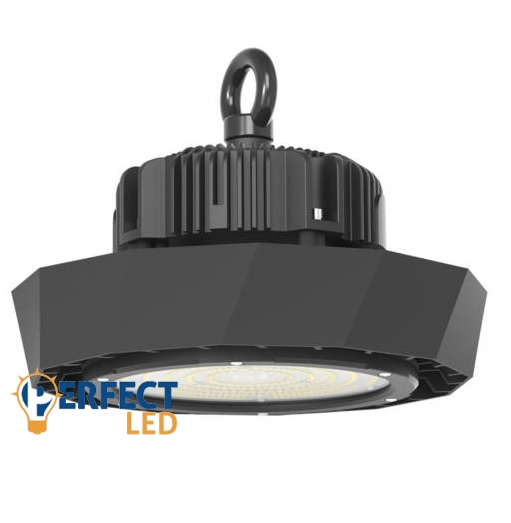 Fekete 100W LED Csarnokvilágító Lámpa 90° Hideg Fehér Samsung Chip+Vezérlő