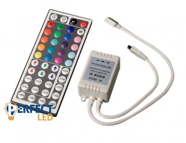MasterLED - 44 gombos vezérlõ vezeték nélküli RGB led lámpa vezérlõ 6A áramfelvétel infra RGB led modul vagy szalag vezérlése