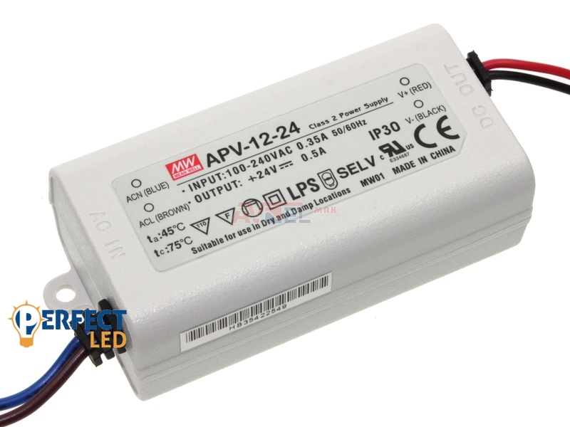 24V-os 12W 0,5A LED tápegység műanyag házas