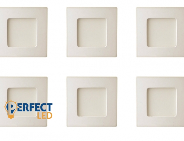 MasterLED 5+1 db 3 W-os süllyesztett meleg fehér négyzet alakú LED-es mennyezetlámpa