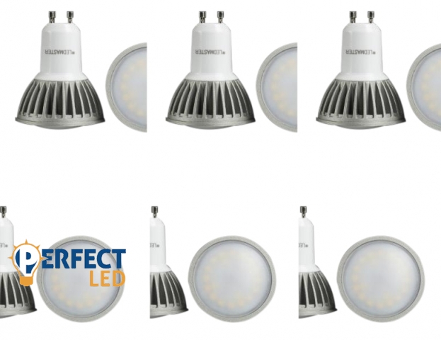 Ledmaster Prémium 5+1 db GU10-es foglalatú 5W-os meleg fehér izzó opál