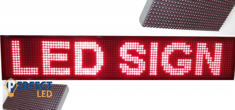 100x20CM LED fényújság, fényreklám programozható LED tábla beltéri piros