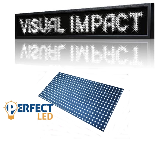 100x20CM LED fényújság, fényreklám programozható LED tábla kültéri fehér