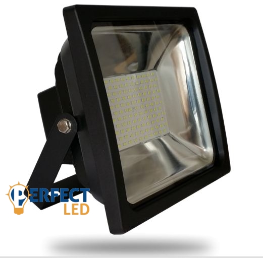 70W PRÉMIUM LED reflektor fekete kültéri természetes fehér