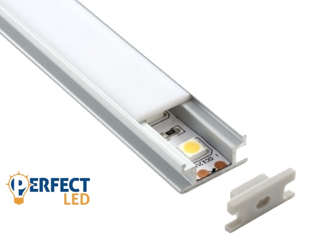 Ledprofiles Lépésálló aluprofil opál fedéllel 2 méteres szál