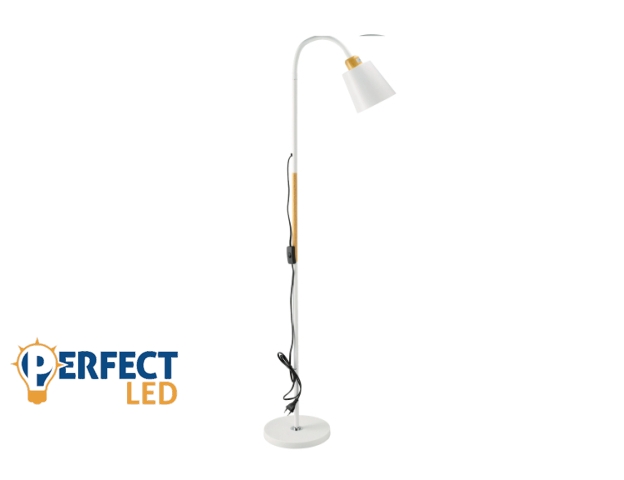 Berge Vienna fa/fehér színű állólámpa állítható magassággal 120-150 cm E27-es foglalattal