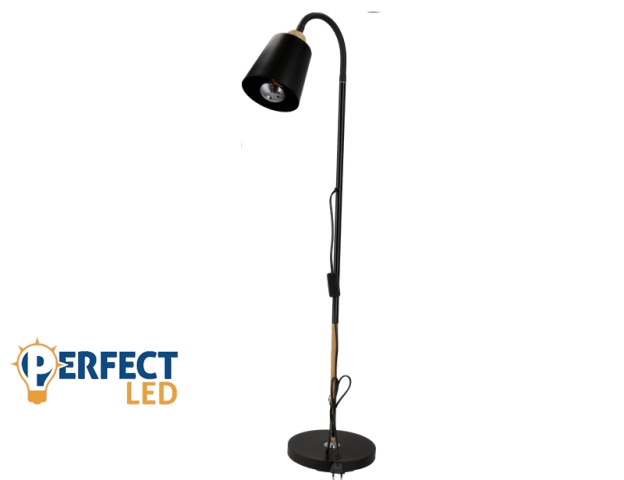 Berge Vienna fa/fekete színű állólámpa állítható magassággal 120-150 cm E27-es foglalattal