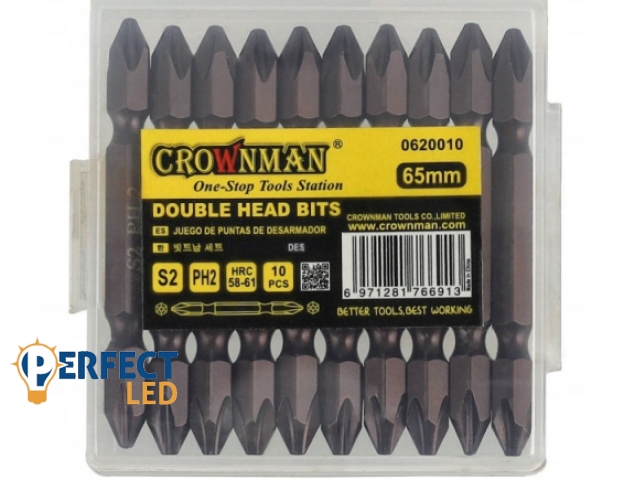 Crownman 65mm-es 10 db-os dupla bit készlet