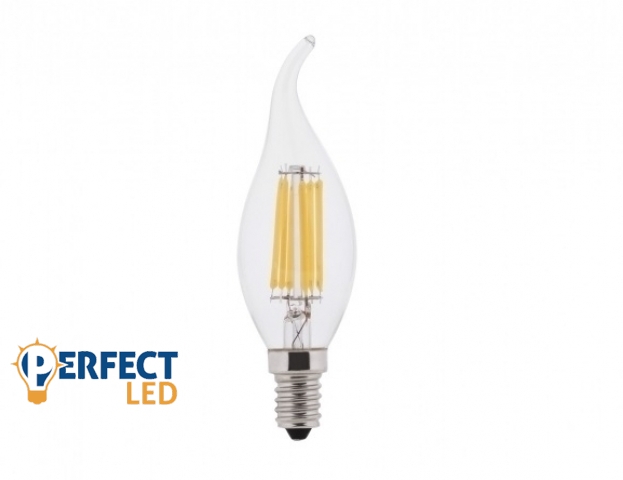 Perfectled E14-es foglalatú 4W-os meleg fehér izzó dimmelhető filamentszálas láng