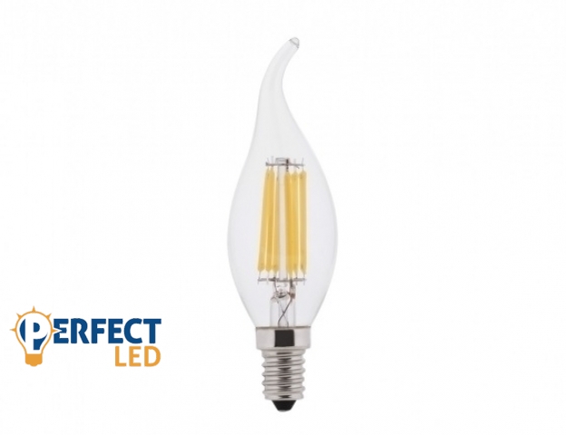 Perfectled E14-es foglalatú 4W-os natúr fehér izzó dimmelhető filamentszálas láng