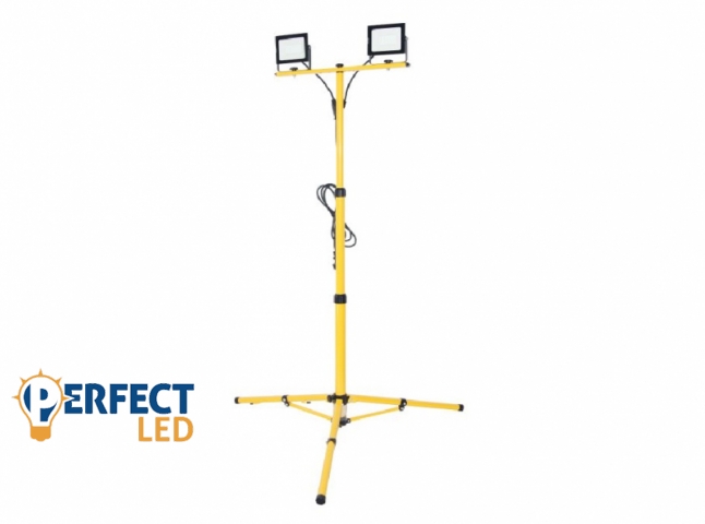 EcoLight 2x100 W-os netúrfehér LED reflektor dupla állvány