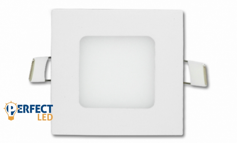 EcoLight 6 W-os süllyesztett natúr fehér négyzet alakú LED-es mennyezetlámpa