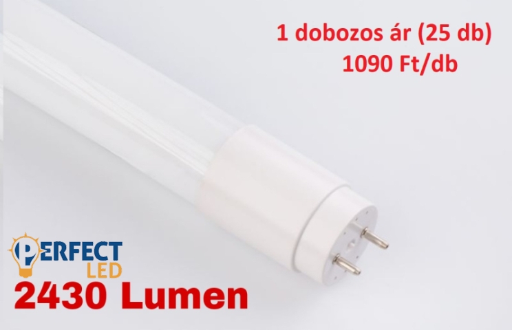 EcoLight 120 cm-es natúr fehér LED fénycső 18 W-os 2430 Lumen 1 dobozos csomagár