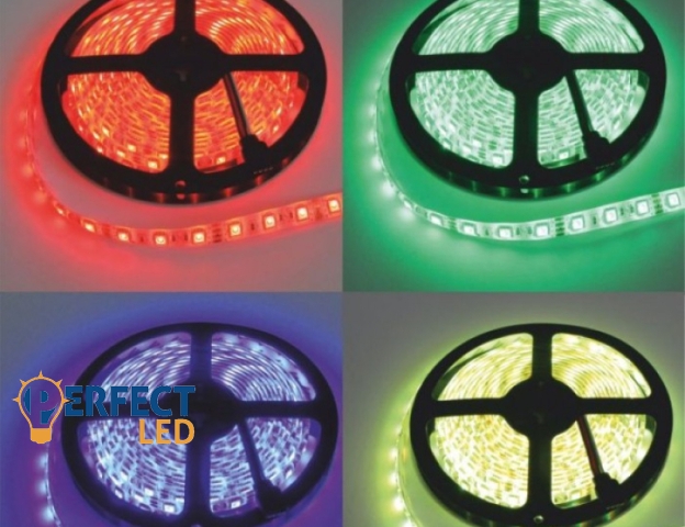 EcoLight 60 Led/méteres 12 V-os beltéri RGB + meleg fehér led szalag 5 m / tekercs