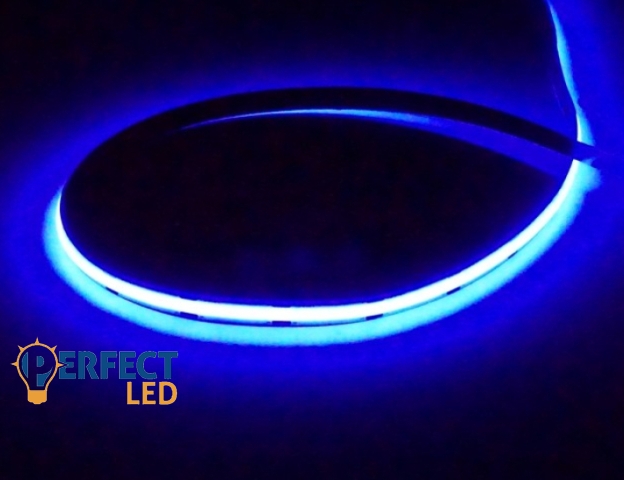 EcoLight COB led szalag kék színben 480 lm/méter 9 W/méter 12 V IP20 5m / tekercs
