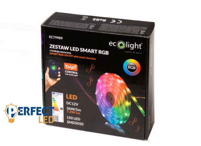 EcoLight Smart beltéri RGB 30 Led/méteres led szalag szett/5 méter