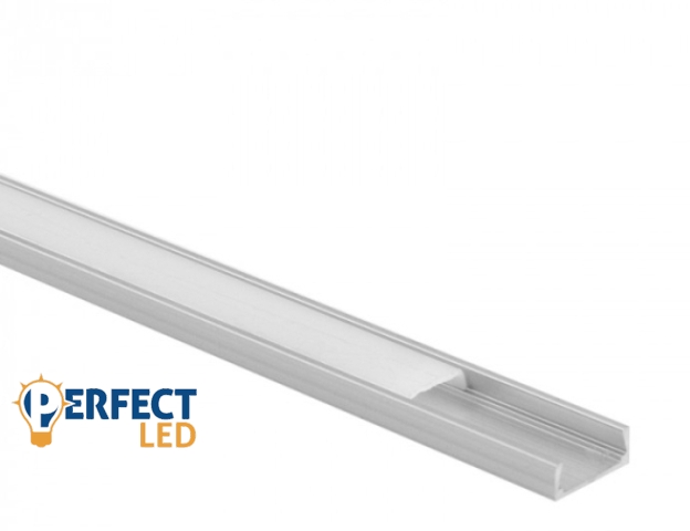 EcoLight felületre szerelhető aluprofil opál fedéllel 2 méteres szál
