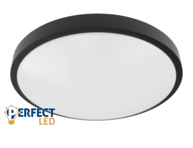 EcoLight ø310 mm kerek fekete színű kerek mennyezeti lámpa 2xE27-es foglalattal