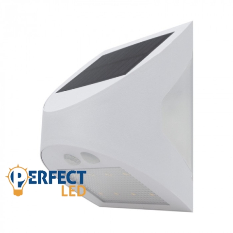 Ecolight Napelemes homlokzati lámpatest alkonyérzékelővel fehér 3W 4000K