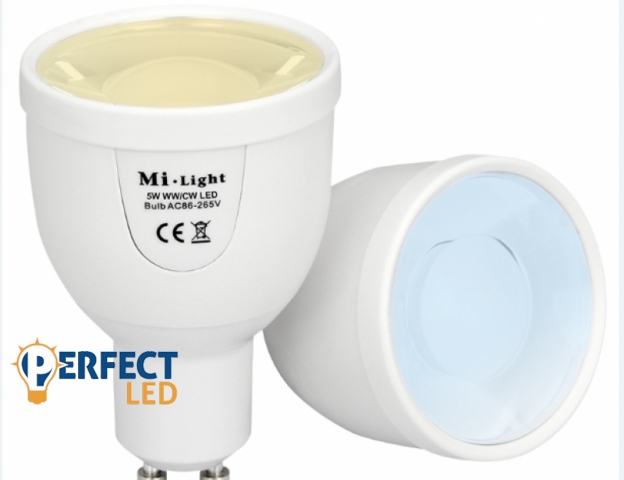Mi-Light GU10-es foglalatú 5W-os RGBWizzó + RGB távirányító