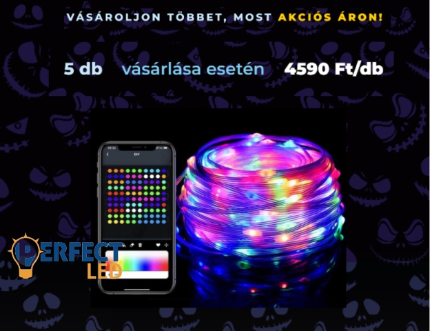Halloween-i LED szalag akció 5 db-os csomag