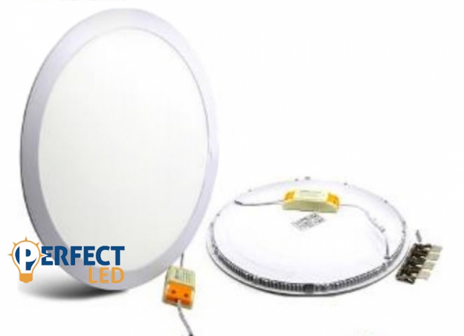 Perfectled Prémium 500 x 500-as süllyesztett kör alakú 36 W-os natúr fehér LED panel