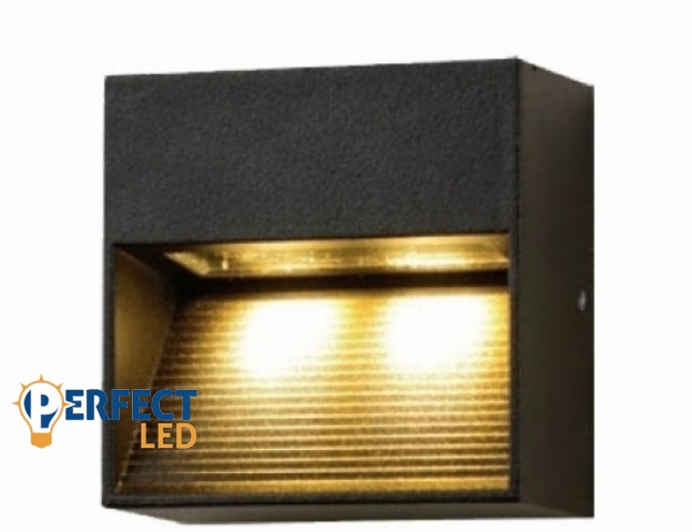 Perfectled Oldalfalra helyezhető sötét szürke kerti lámpatest beépíthető fényforrással