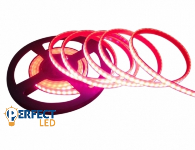 Perfectled Prémium 120 LED/méteres 12V-os vízálló magenta színes szilikonos LED szalag 5m/ tekercs
