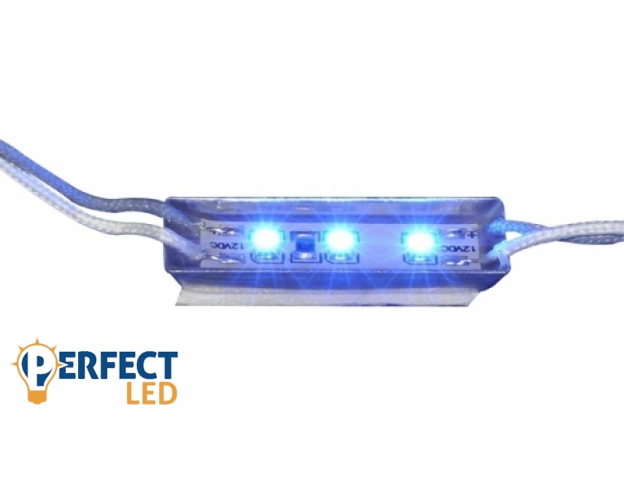 Perfectled Prémium 3 LED/db 12 V-os vízálló kék LED modul