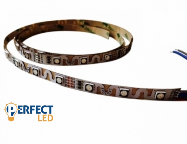 Perfectled Prémium 48 LED/méteres 12V-os cikk-cakk vízálló RGB nano LED szalag 5m/tekercs