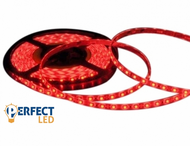 Perfectled Prémium 60 LED/méteres 12 V-os vízálló piros 5050 LED szalag 5m/ tekercs