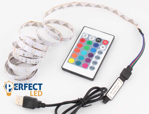 Perfectled Prémium RGB TV mögötti LED világítás 1 m 24 gombos távirányítóval