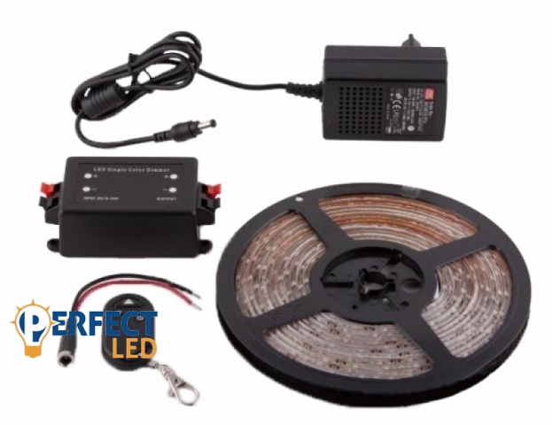 Perfectled Prémium Vízálló meleg fehér 30 LED/méteres LED szalag szett