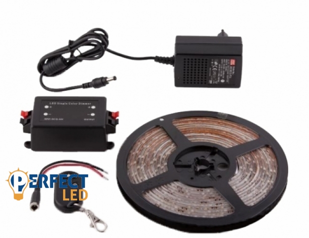 Perfectled Prémium Vízálló meleg fehér 60 LED/méteres LED szalag szett