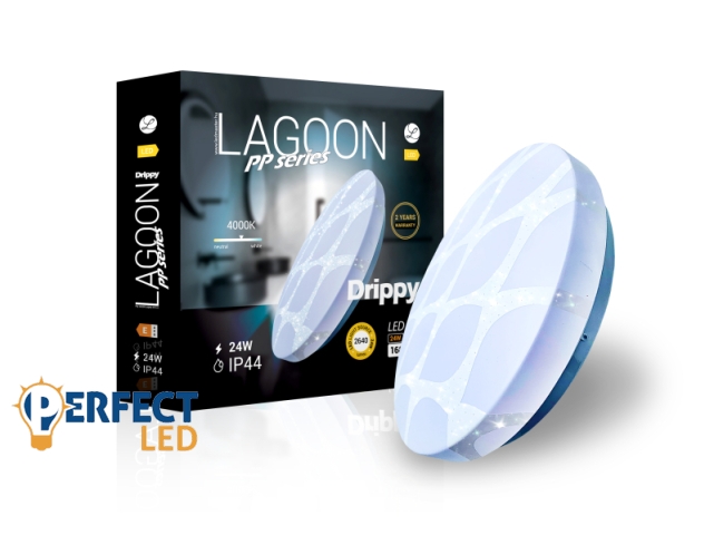 Lagoon PP series Drippy 24 W-os ø390 mm kerek natúr fehér mennyezeti lámpa IP44-es védettségű