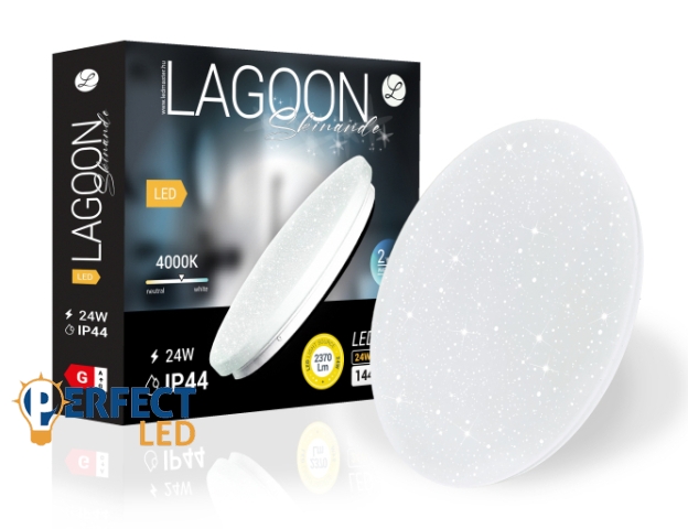 Lagoon Skinande 24 W-os ø320 mm kerek natúr fehér mennyezeti lámpa IP44-es védettségű