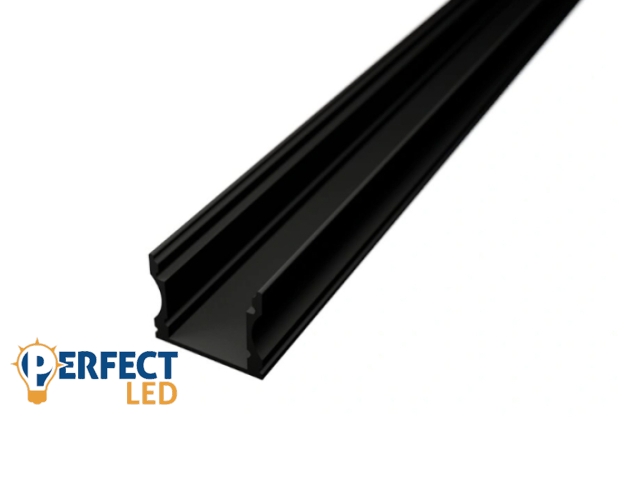 Ledprofiles 1 méteres fekete színű felületre szerelhető aluprofil LP102