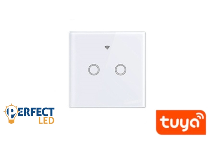 MasterLED Fehér üveg WIFI-s érintő villanykapcsoló (105+N)