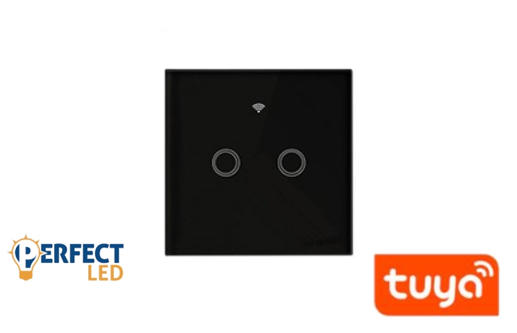 MasterLED Fekete üveg WIFI-s érintő villanykapcsoló (105+N)